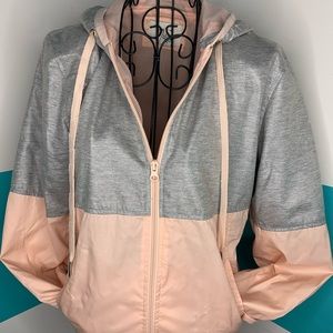 Light pink and grey windbreaker